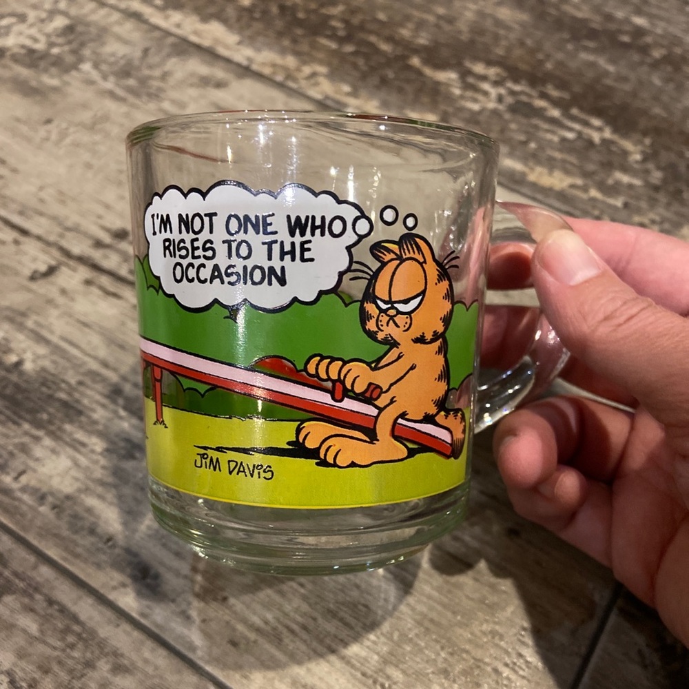 Vintage Garfield McDonalds Glass Cup Mug 1978 Jim Davis/Odie.